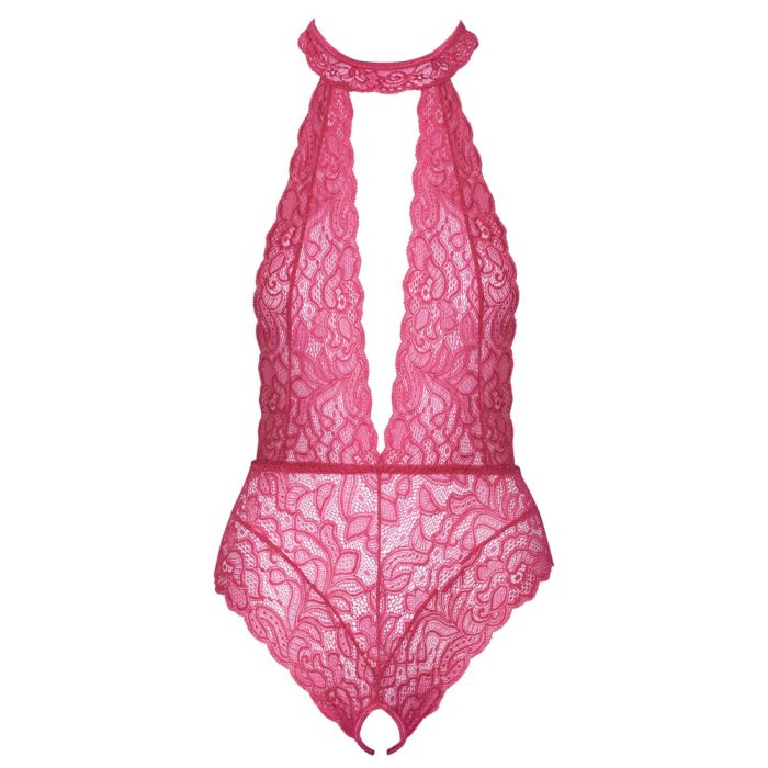 Cottelli Lingerie Fleurige Open Kruis Body Roze Sextoyland