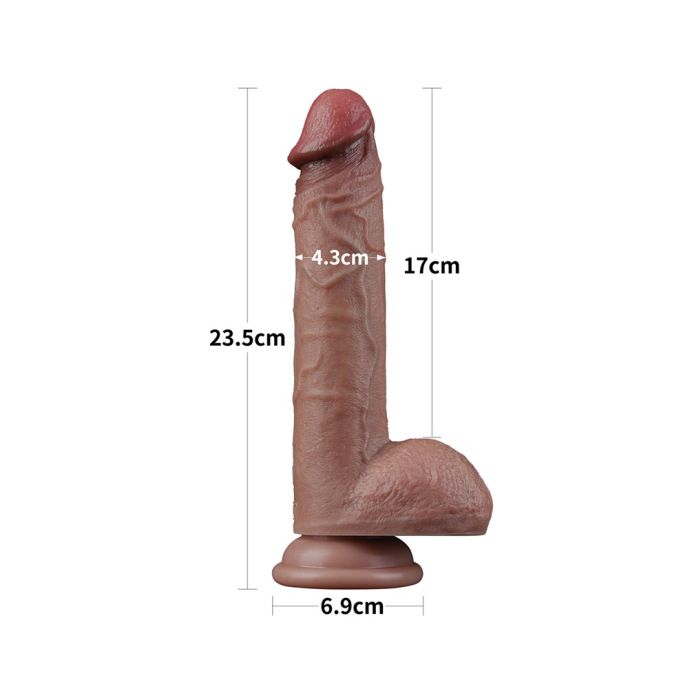 Realistische Dildo Dubbellaagse Siliconen Bruin Kopen Bij Sextoyland