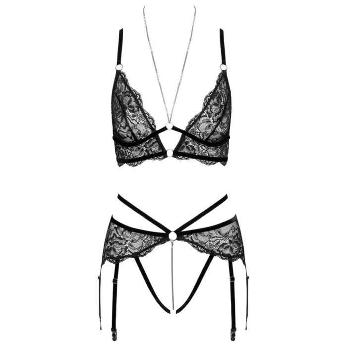 Abierta Fina Lingerie Setje Kant Zwart Sextoyland