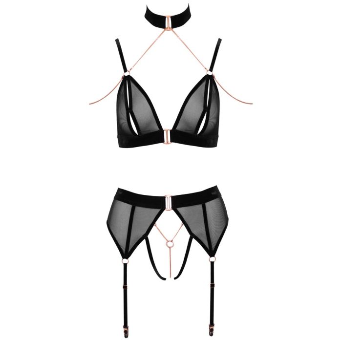 Opwindend Lingerie Setje Zwart Roségoud Sextoyland