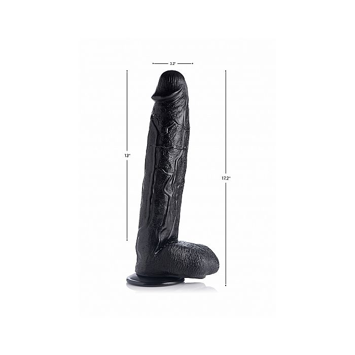 Raging Rhino Cm Geaderde Dildo Zwart Kopen Bij Sextoyland