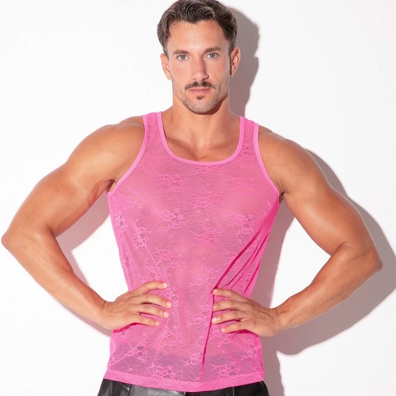 Code 22 Kanten Tanktop - Neonroze