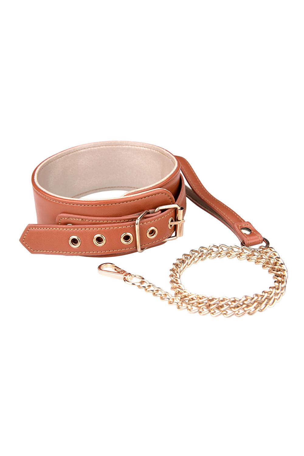 Halsband En Ketting Blaze Elite Veganistisch Leer - Bruin
