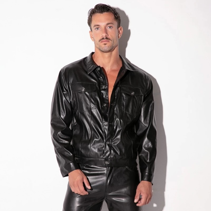 Leatherette Jas - Zwart