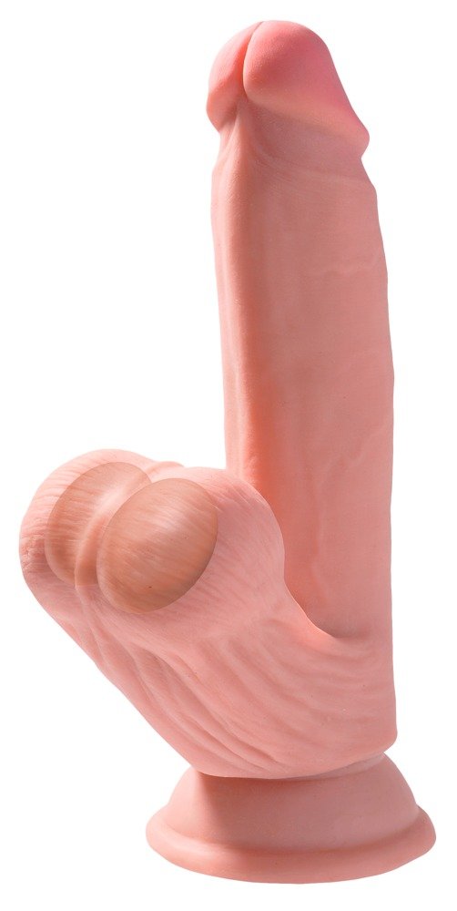 Triple Density Dildo met Zwingende Ballen  17.8 cm