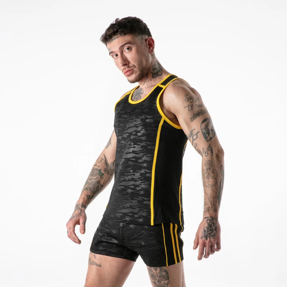 Locker Gear Full Military Access Tank Top - Zwart/Geel