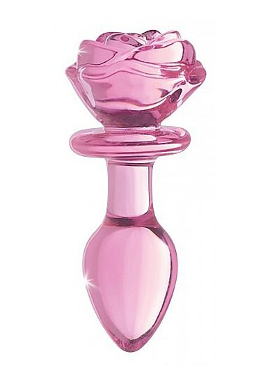 Glazen Buttplug Roze - Medium
