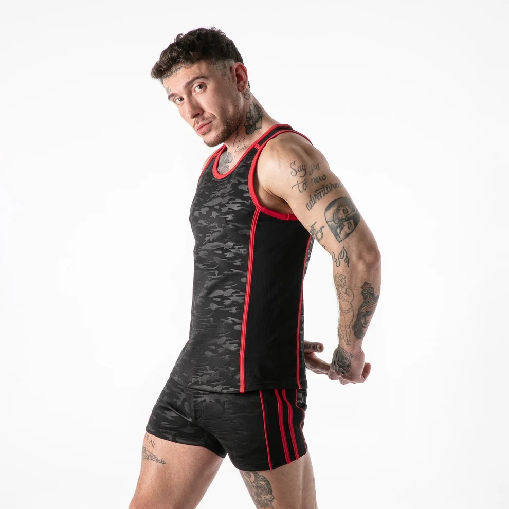 Locker Gear Full Military Access Tank Top - Zwart/Rood