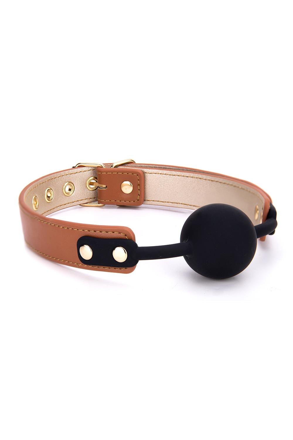Ballgag Blaze Elite Cognac Veganistisch Leer