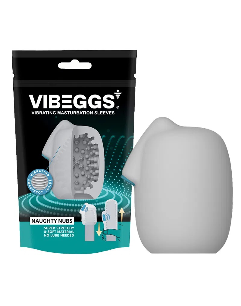 Vibrerende Masturbatie Sleeve Naughty Nubs - Wit