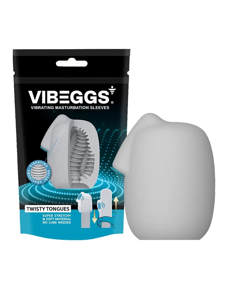Vibrerende Masturbatie Sleeve Twisty Tongues - Wit