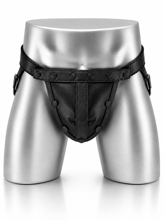 MisterMitch Leren Jockstrap met Cockring - Zwart
