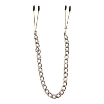 Metalen-Borstketting met tepelklemmen 42cm