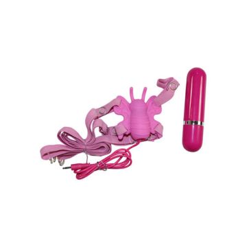 Roze oplegvibrator met bandjes