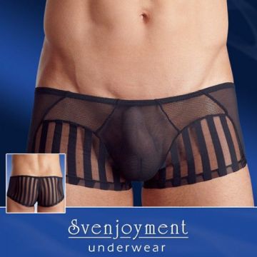 Zwarte transparante mannenshort