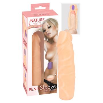 Nature Skin Penis Sleeve Met Bullet Vibrator