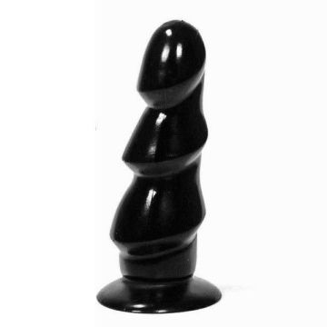 Zwarte Anaal Dildo met Ribbels