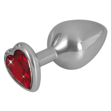 Aluminium Buttplug met Hartjes Diamand