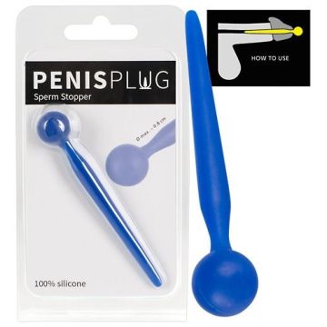 Blauwe Penisplug met Sperma Stopper