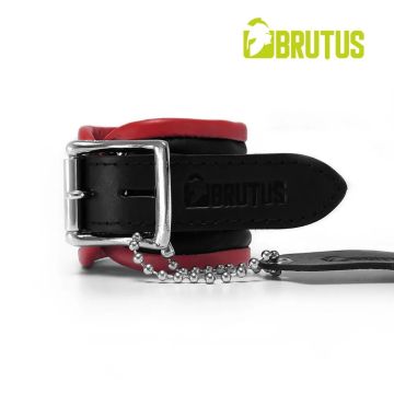 BRUTUS Leren Enkelboeien - Zwart/Rood