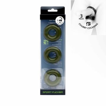 Chubby Rubber Cockring 3-Pack - Groen