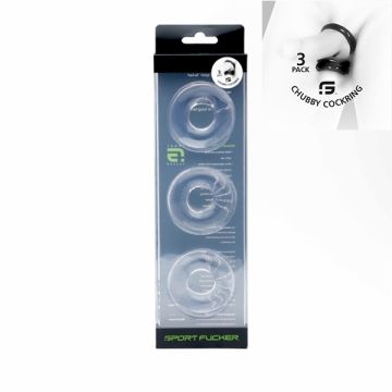 Chubby Rubber Cockring 3-Pack-Transparant