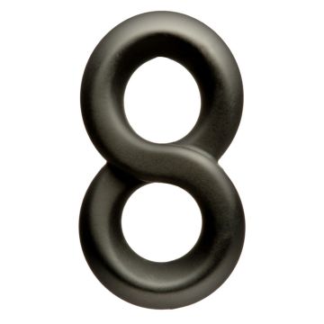 Dubbele Cockring Figure Eight - Zwart