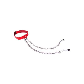 Rode collar met tepelklemmen 