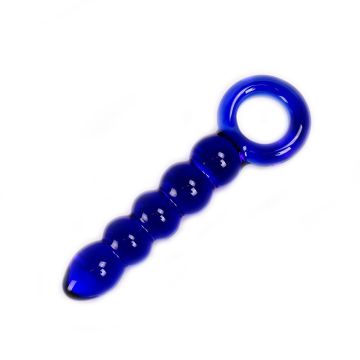 Glazen Dildo Blue Balls & O-ring