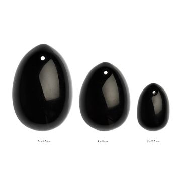 La Gemmes - Yoni Ei Set Black Obsidian