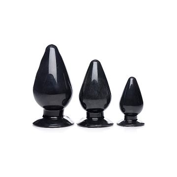 Master Series Triple Cones Butt Plug Set 3 Stuks - Zwart