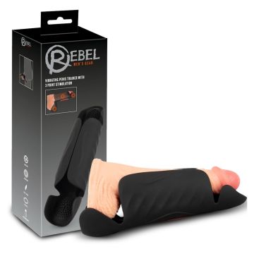 Masturbator Vibrerende Penis Trainer met 3 Punts Stimulator