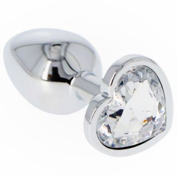 Mini Buttplug Met Hartjes Juweel - Transparant