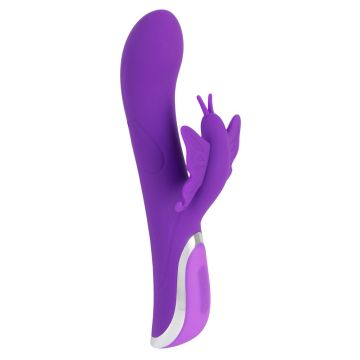 Oplaadbare Rabbit Vibrator met Vlinder - Paars