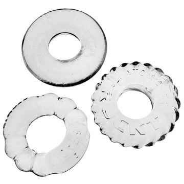 Oxballs Bonemaker 3-PACK Cockring Kit - Transparant