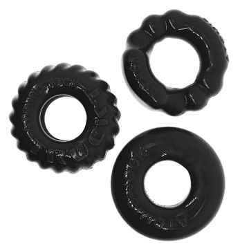 Oxballs Bonemaker 3-PACK Cockring Kit - Zwart