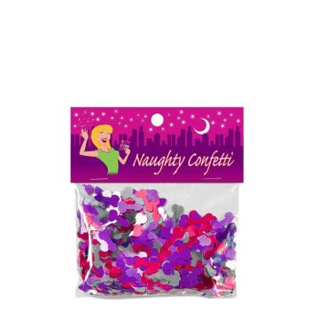 Penisvorm Confetti - Roze/Paars/Zilver