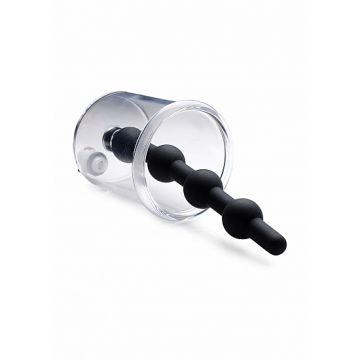 Rosebud Cilinder Met Siliconen Anal Beads - Zwart