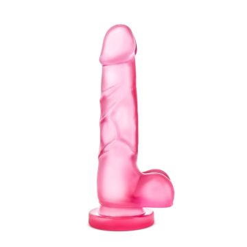 Roze Dildo met Balzak en Zuignap