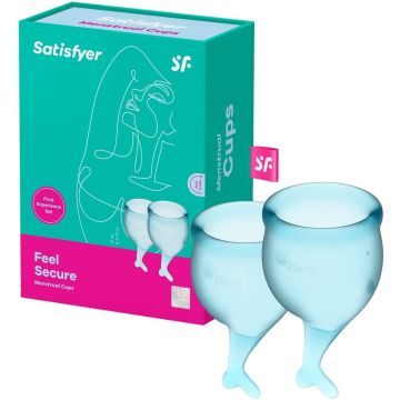 Satisfyer - Feel Secure Menstruatie Cup Set Lichtblauw