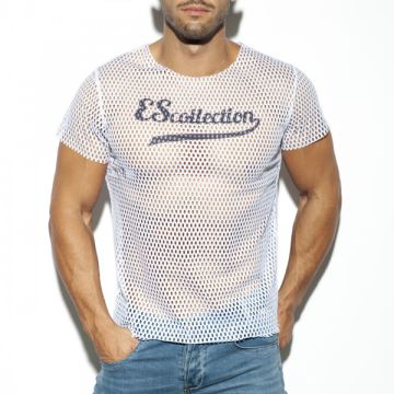 ES Collection Open Mesh T-Shirt - Wit