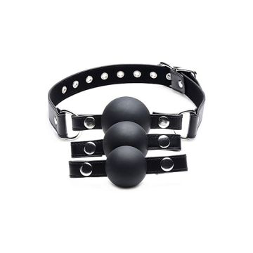 Verwisselbare Siliconen Ball Gag Set - Zwart