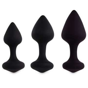 Zwarte Buttplug Set 3 Stuks - Bibi