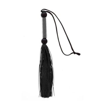 Zwarte Silicone Flogger met Polsbandje