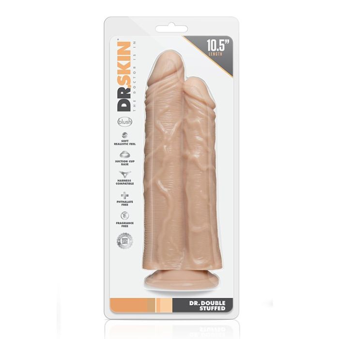Dubbele Dildo met Zuignap Double Stuffed - Huidskleur-331316-p.jpg