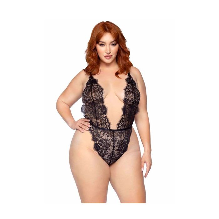 Floral Lace Body en Kimono - Zwart - Plus Size-86112x-001-86112x-001-03.jpg