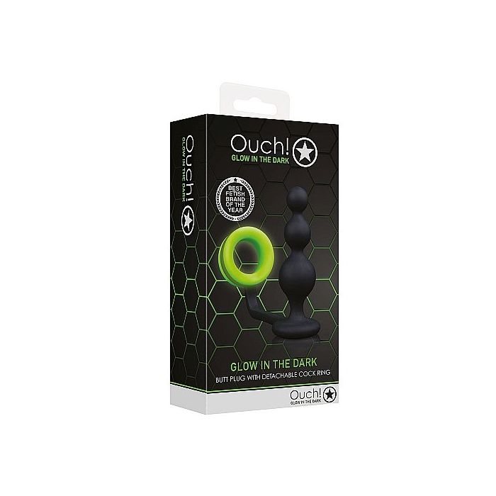 Buttplug Beads met cockring - Neon Groen/Zwart-buttplug-beads-met-cockring-neon-groen-2.jpg