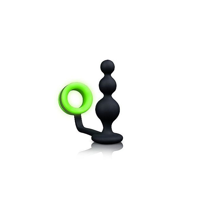 Buttplug Beads met cockring - Neon Groen/Zwart-buttplug-beads-met-cockring-neon-groen-4.jpg