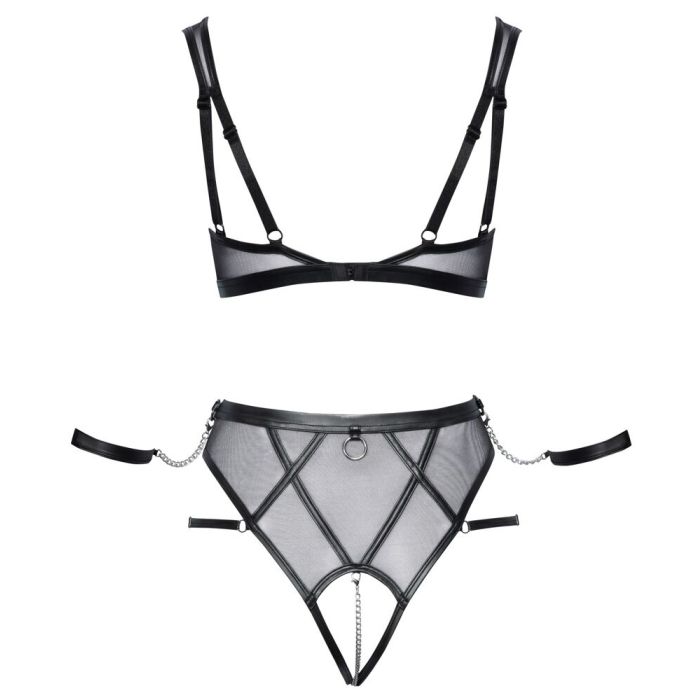 Cottelli Bondage Lingerie Set Mesh Strepen - Zwart-cottelli-bondage-lingerie-set-mesh-strepen-zwart-10.jpg