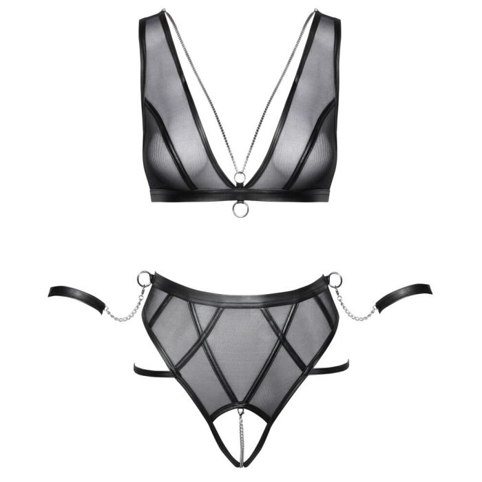 Cottelli Bondage Lingerie Set Mesh Strepen - Zwart-cottelli-bondage-lingerie-set-mesh-strepen-zwart-9.jpg